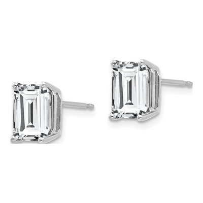14K White Gold Octagon CZ Stud Earrings – view 3