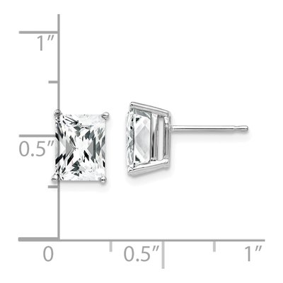 14K White Gold Octagon CZ Stud Earrings – view 5