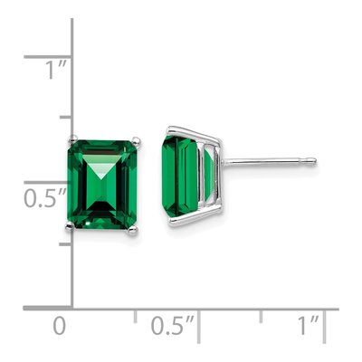 14K White Gold Emerald-Cut Mount St. Helens Earrings – view 4
