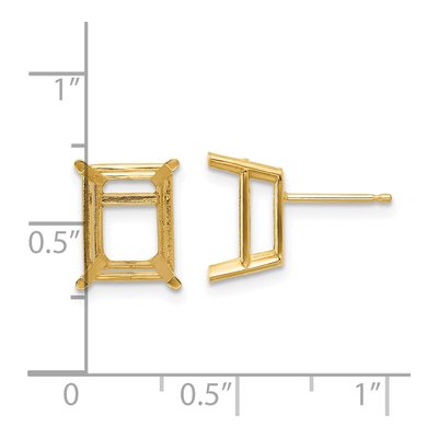 14K Yellow Gold Emerald Earring Mounting – view 3