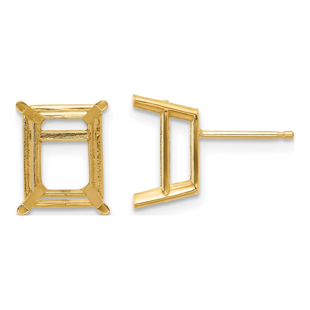 14K Yellow Gold Emerald Earring Mounting