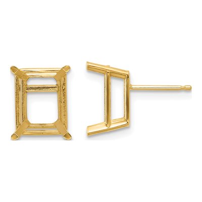 14K Yellow Gold Emerald Earring Mounting