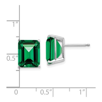 14K White Gold Emerald-Cut Mount St. Helens Stud Earrings – view 4