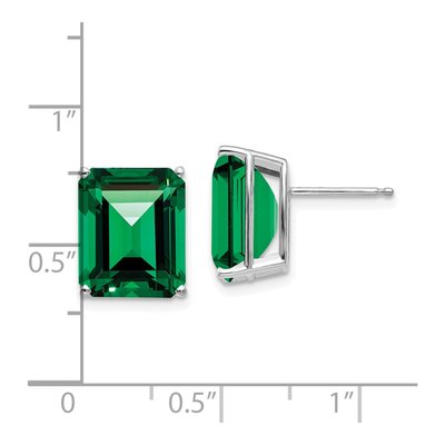 14K White Gold Mount St. Helens Emerald-Cut Studs – view 4