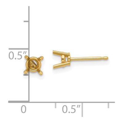 14K Yellow Gold Round Earring Mounting – view 3