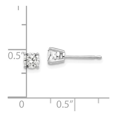 14K White Gold 4mm CZ Round Stud Earrings – view 5