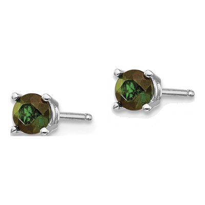 14K White Gold Green Tourmaline Stud Earrings – view 4
