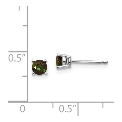 14K White Gold Green Tourmaline Stud Earrings – view 6