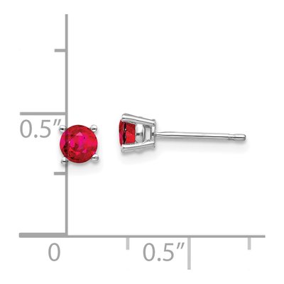 14K White Gold 4mm Ruby Round Stud Earrings – view 6