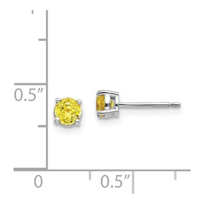 14K White Gold Sapphire Stud Earrings – view 6