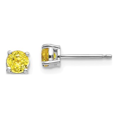 14K White Gold Sapphire Stud Earrings