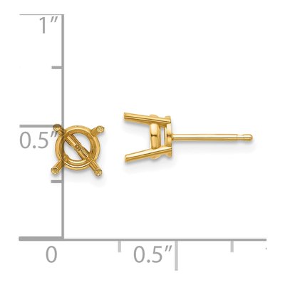 14K Yellow Gold Round Earring Mounting – view 3