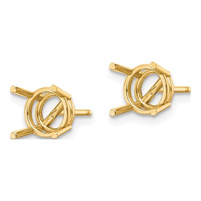 14K Yellow Gold Round Earring Mounting – view 3