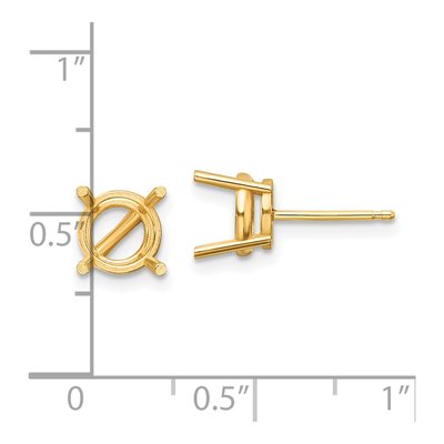 14K Yellow Gold Round Earring Mounting – view 4