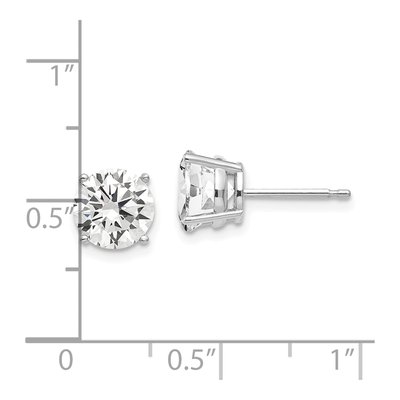 14K White Gold 7mm Round CZ Stud Earrings – view 5
