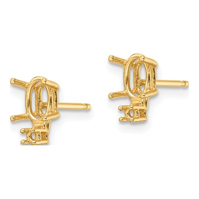 14K Yellow Gold Oval Earring Mounting – view 3