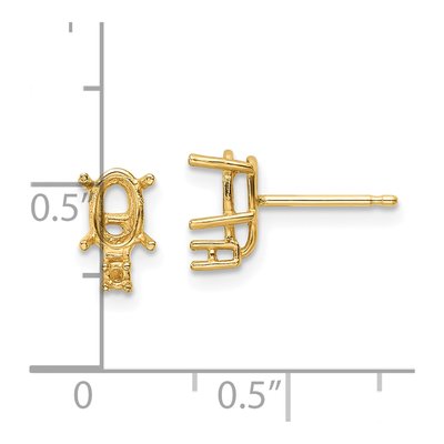 14K Yellow Gold Oval Earring Mounting – view 4