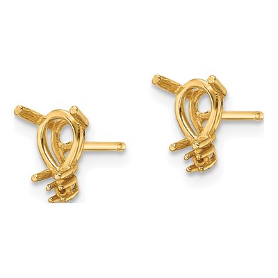 14K Yellow Gold Pear Earring Mounting – view 3