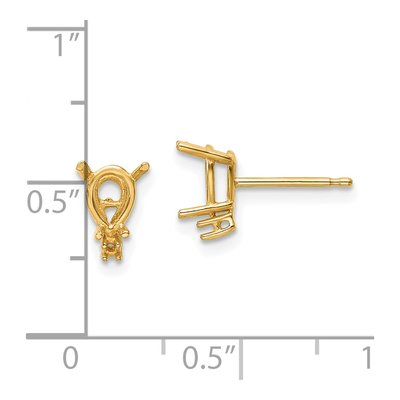 14K Yellow Gold Pear Earring Mounting – view 4