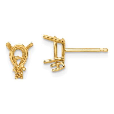 14K Yellow Gold Pear Earring Mounting