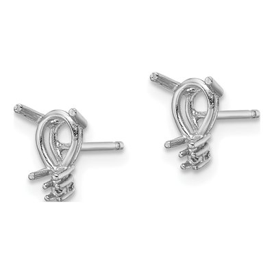 14K White Gold Pear Earring Mounting – view 3