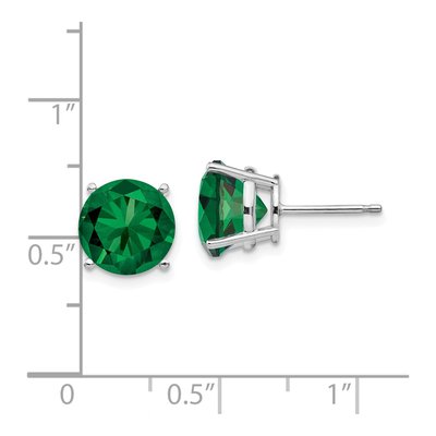 14K White Gold 9mm Round Lab-Created Helenite Mount St Helens Stud Earrings – view 4