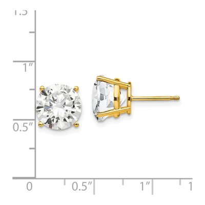 14K Yellow Gold 10mm CZ Round Stud Earrings – view 5