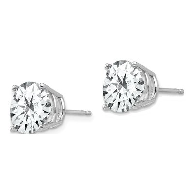 14K White Gold 10mm CZ Round Stud Earrings – view 3