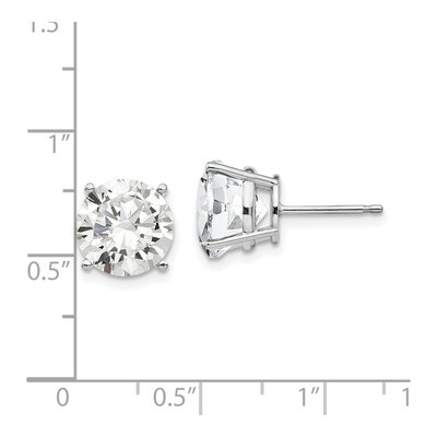 14K White Gold 10mm CZ Round Stud Earrings – view 5