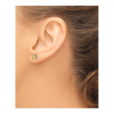 14K White Gold Citrine Pear Stud Earrings – view 3