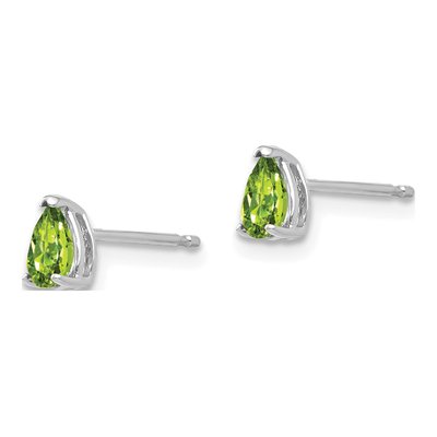 14K White Gold Peridot Pear Stud Earrings – view 2