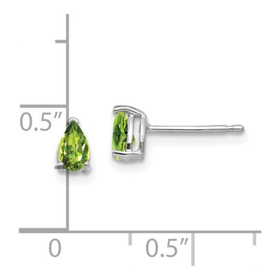 14K White Gold Peridot Pear Stud Earrings – view 4