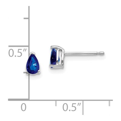 14K White Gold Sapphire Pear Stud Earrings – view 4
