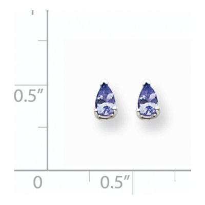 14K White Gold Tanzanite Pear Stud Earrings – view 3