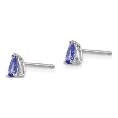 14K White Gold Tanzanite Pear Stud Earrings – view 4