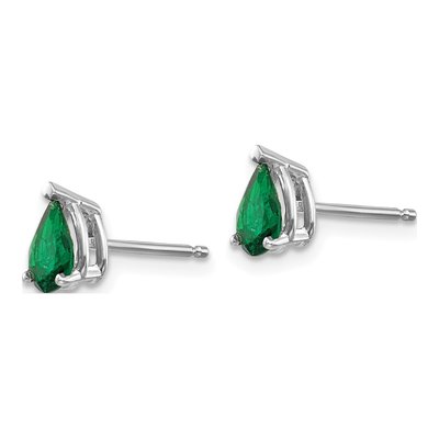 14K White Gold Tsavorite Garnet Pear Stud Earrings – view 3