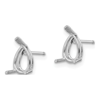 14K White Gold Pear Earring Mounting – view 3