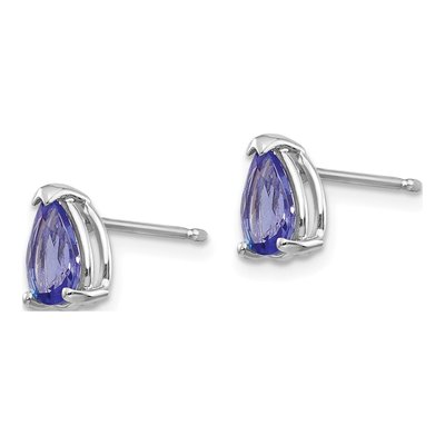 14K White Gold Tanzanite Pear Stud Earrings – view 3