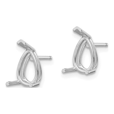 14K White Gold Pear Earring Mounting – view 3