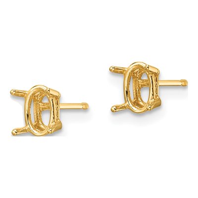 14K Yellow Gold Oval Earring Mounting – view 3