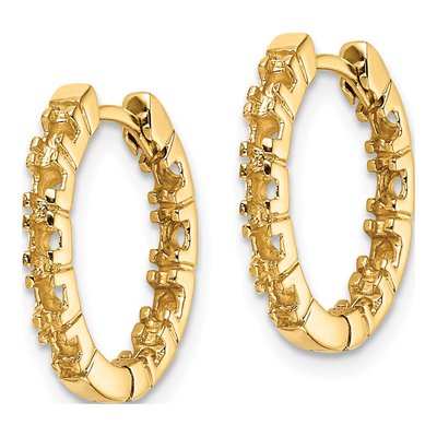 14K Yellow Gold 16mm Inside-Out Hoop Earrings – view 3