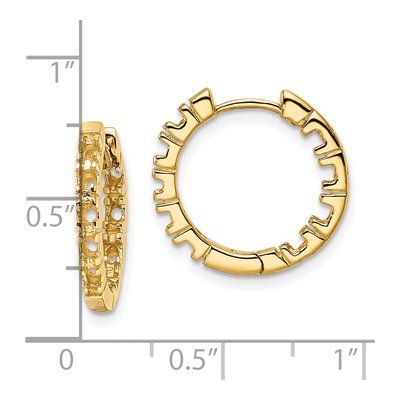 14K Yellow Gold 16mm Inside-Out Hoop Earrings – view 4