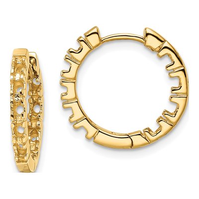 14K Yellow Gold 16mm Inside-Out Hoop Earrings