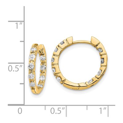 14K Yellow Gold 5/8 ct tw 16mm Diamond Inside-Out Hoop Earrings – view 4