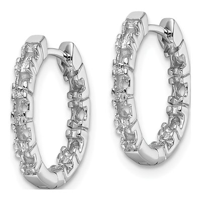 14K White Gold Inside-Out Hinged Hoop Earring Mounting – view 3