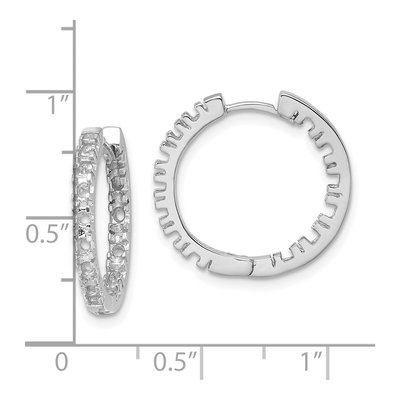 14K White Gold Inside-Out Hinged Hoop Earring Mounting – view 4