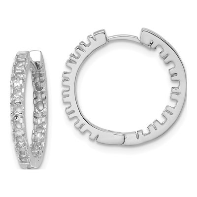 14K White Gold Inside-Out Hinged Hoop Earring Mounting