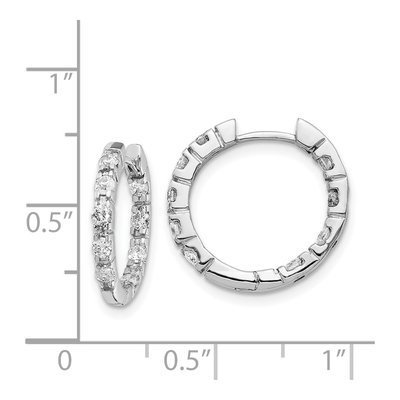 14K White Gold 5/8 ct tw 16mm Diamond Inside-Out Hoop Earrings – view 4