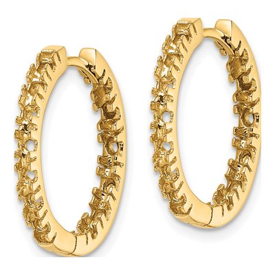 14K Yellow Gold Inside-Out Hinged Hoop Earring Mounting – view 3