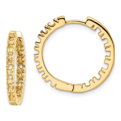 14K Yellow Gold Inside-Out Hinged Hoop Earring Mounting
